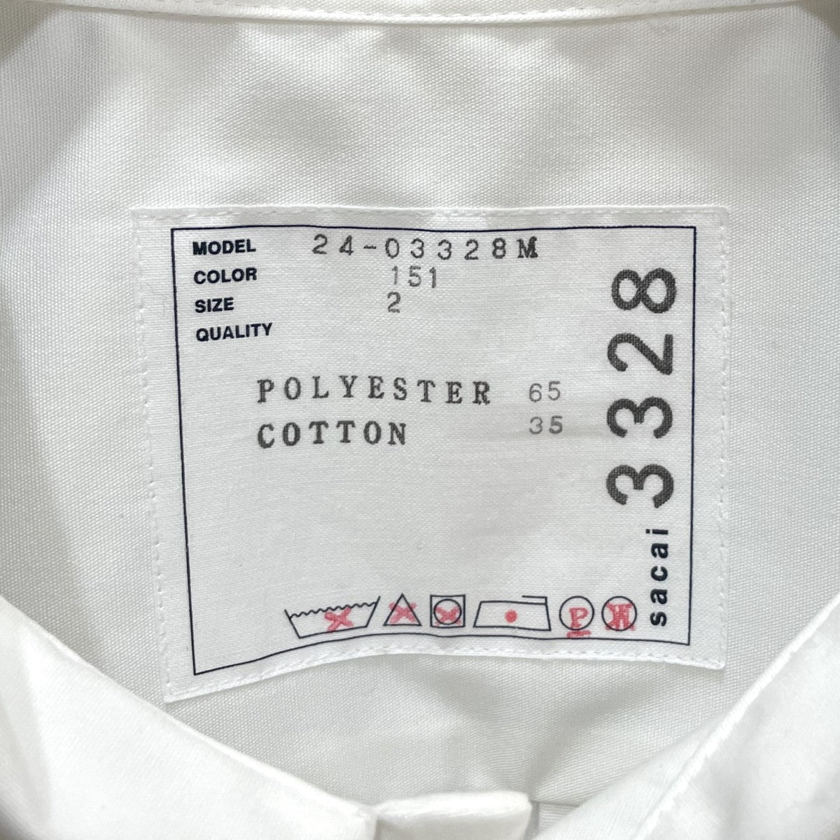 サカイの2024SS Cotton Poplin Shirt バックプリーツシャツです。 sacai トップス 古着・中古アイテム