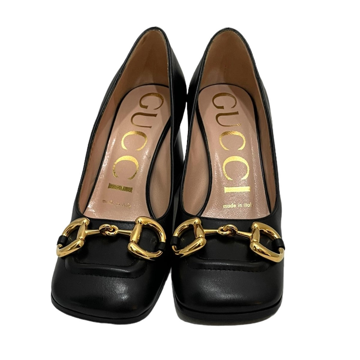 GUCCI(グッチ) ホースビットミドルヒールパンプス643886