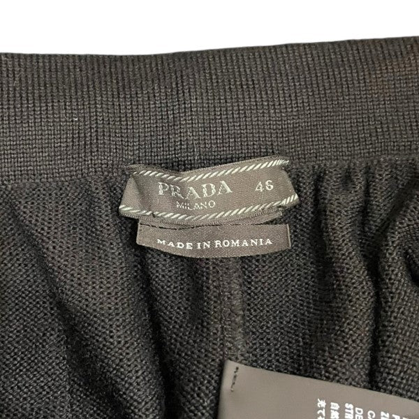 プラダ DNA955 スラックスロングパンツ メンズ 44 PRADA スラックスパンツ 【公式通販】 prada 22ss トライアングルパッチ　ワイドスラックス　ヴァージンウール