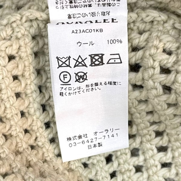 AURALEE(オーラリー) HAND CROCHET WOOL KNIT クロシェニットカーデ ライトカーキ サイズ  4｜【公式】カインドオルオンライン ブランド古着・中古通販【kindal】