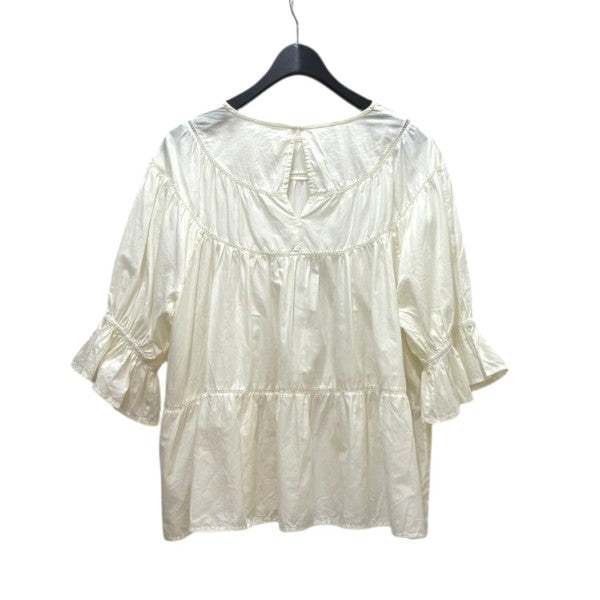 マーレット Merlette 25SS ギャザーTシャツ ホワイト サイズ：不明 Merlette(マーレット) 25SSギャザーTシャツ ホワイト サイズ