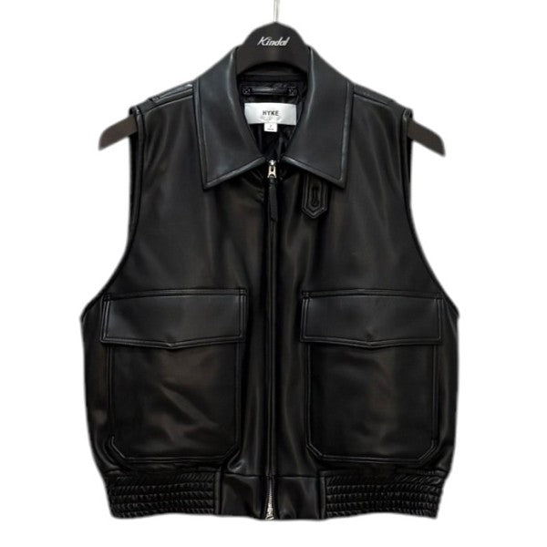 HYKE 2024AW FAUX-LEATHER VEST 17460 フェイクレザーベスト 古着・中古-1枚目のアイテム画像