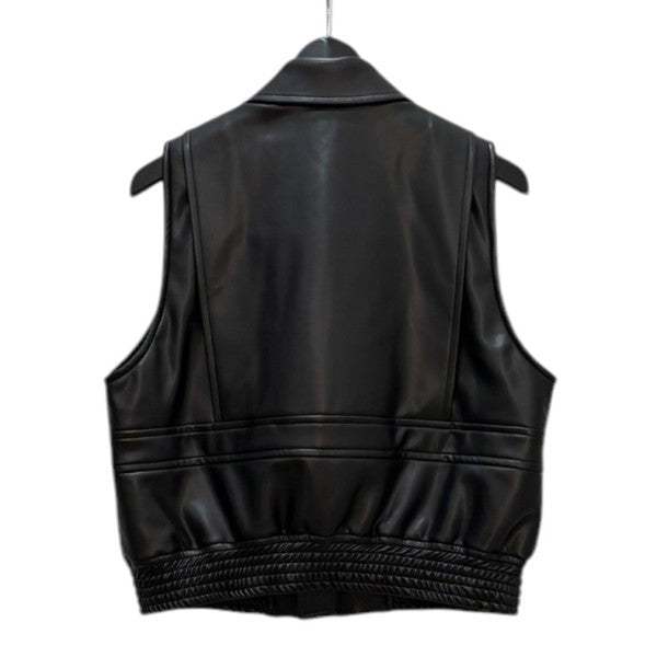 HYKE 2024AW FAUX-LEATHER VEST 17460 フェイクレザーベスト 古着・中古-2枚目のアイテム画像