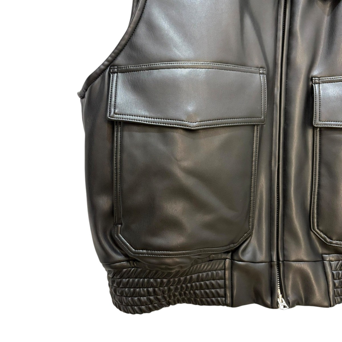 HYKE 2024AW FAUX-LEATHER VEST 17460 フェイクレザーベスト 古着・中古-5枚目のアイテム画像
