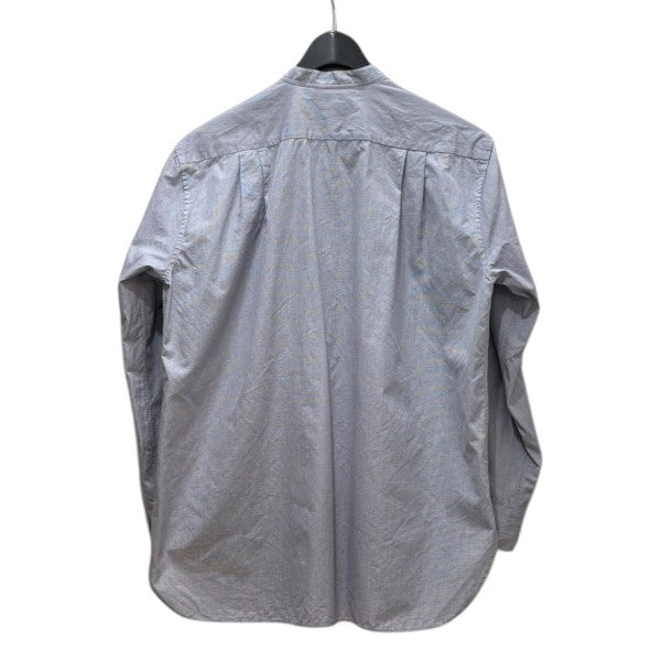 Drawer(ドゥロワー) コットンチェックスタンドフリルシャツ ブルー  