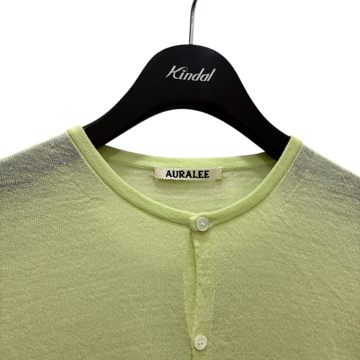 AURALEE オーラリー 24ss シアーカーディガン ライムグリーン