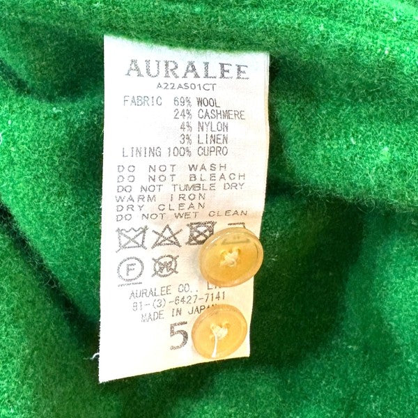 AURALEE WOOL CASHMERE LIGHT TWEED SHIRTS ウールカシミヤシャツ 古着・中古-6枚目のアイテム画像