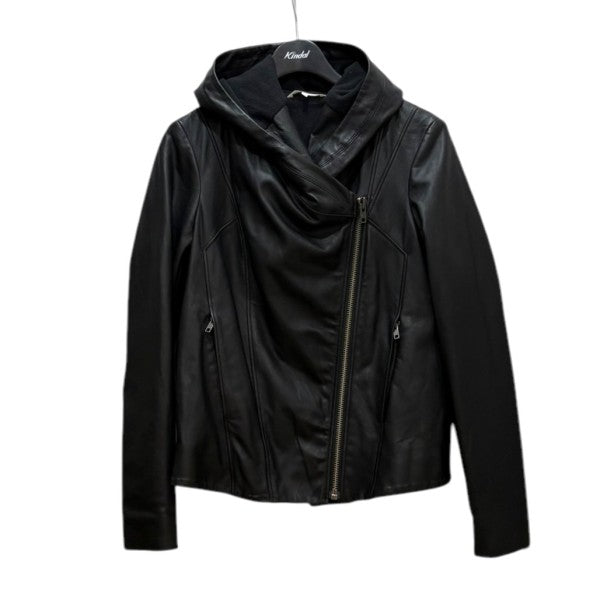 HELMUTLANGレザージャケット M 黒 HELMUT LANG(ヘルムートラング) フードレザージャケットレザー