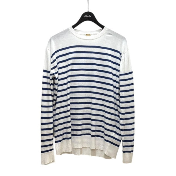MUSE de Deuxieme Classe ボーダーコットンニット FF OVER PULLOVER 22-080-520-4071-1-0 古着・中古-1枚目のアイテム画像