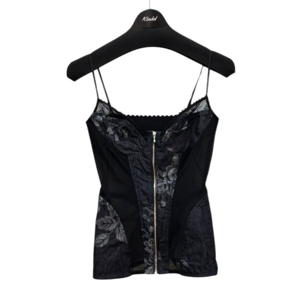 FETICO ローズデニムビスチェ　サイズ2 ROSE DENIM BUSTIER-ローズデニムビスチェ-FETICO（フェティコ