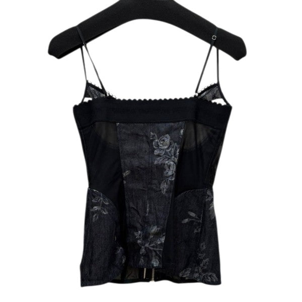 FETICO ローズデニムビスチェ　サイズ2 ROSE DENIM BUSTIER-ローズデニムビスチェ-FETICO（フェティコ