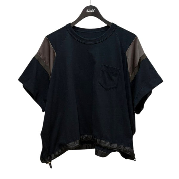 【送料関税込】sacai★コットン×ナイロントップス★ブラック sacai(サカイ) グラフィックTシャツ 24-0894S ブラック サイズ 1