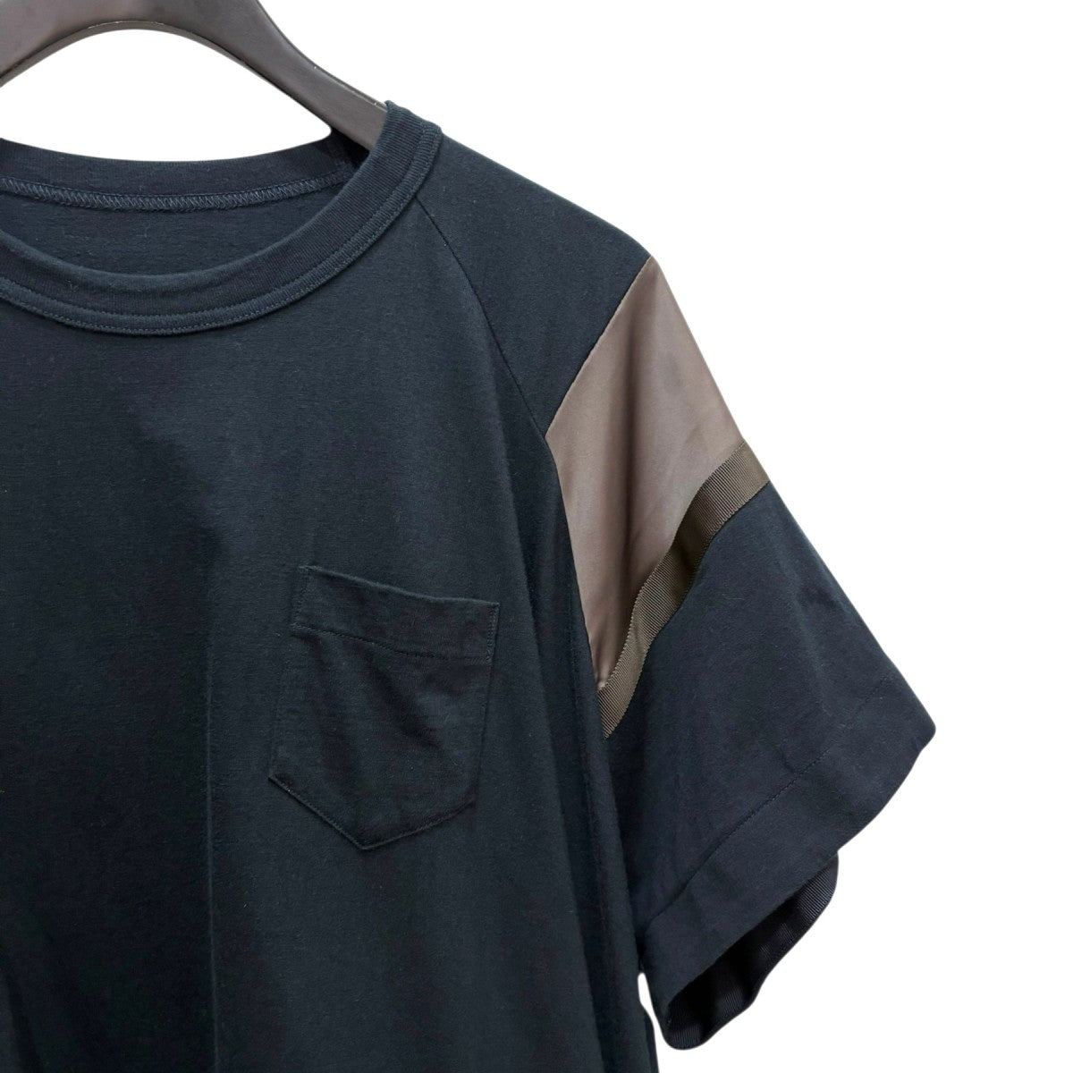 サカイ sacai Cotton Jersey T-Shirt 24-07171 ブラックｘブラウン サイズ：2 sacai(サカイ) Cotton Jersey T-Shirt24-07171 24-07171