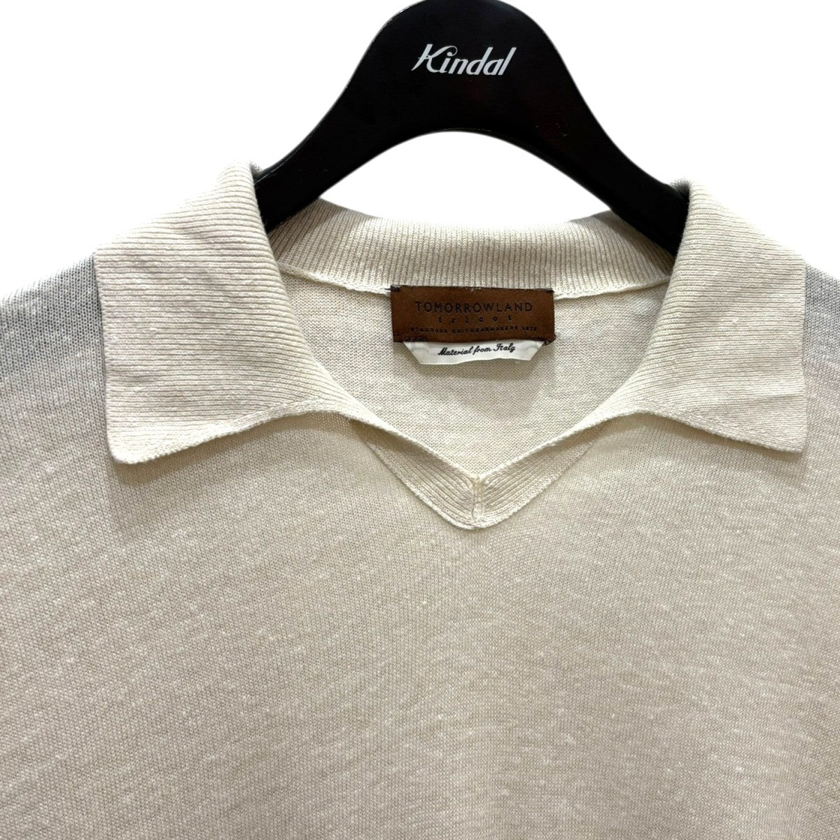 TOMORROW LAND tricot リネンコットン スキッパーニットポロシャツ SESIA 古着・中古-3枚目のアイテム画像