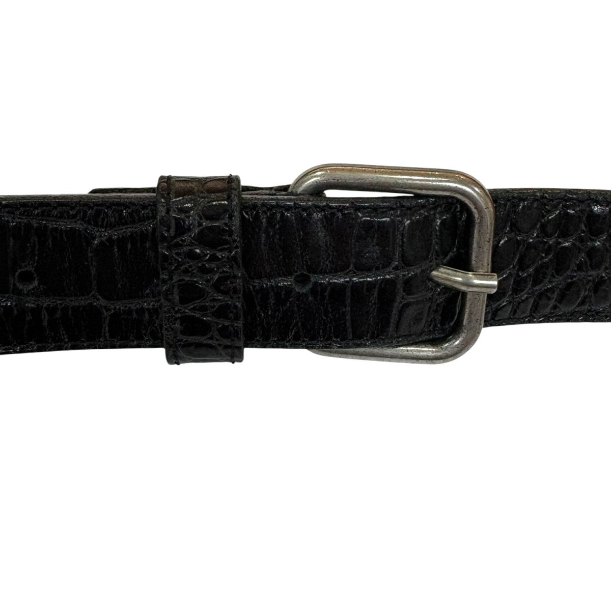ドリスヴァンノッテン　ベルト　希少品　ブラック　おしゃれ DRIES VAN NOTEN(ドリスヴァンノッテン) 型押しレザーベルト