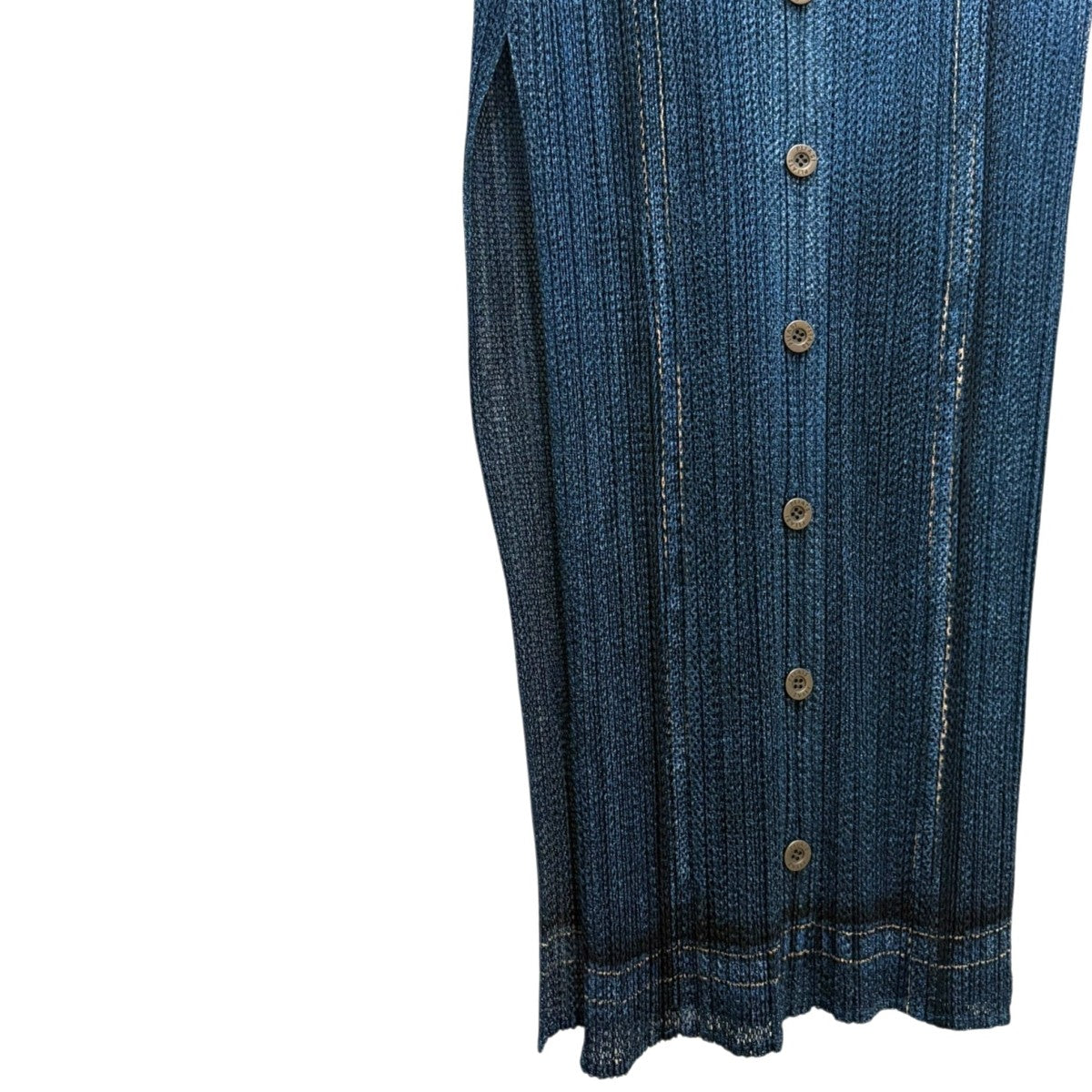 PLEATS PLEASE(プリーツプリーズ) デニム転写プリント メッシュロング