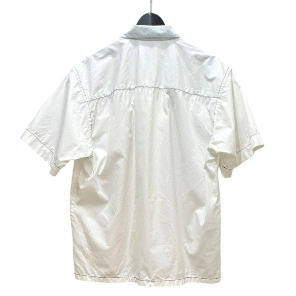 MARNI オーガニックコットンポプリンストライプオープンカラーS/Sシャツ MARNI（マルニ）コットンポプリンオープンカラーS/Sロゴシャツ