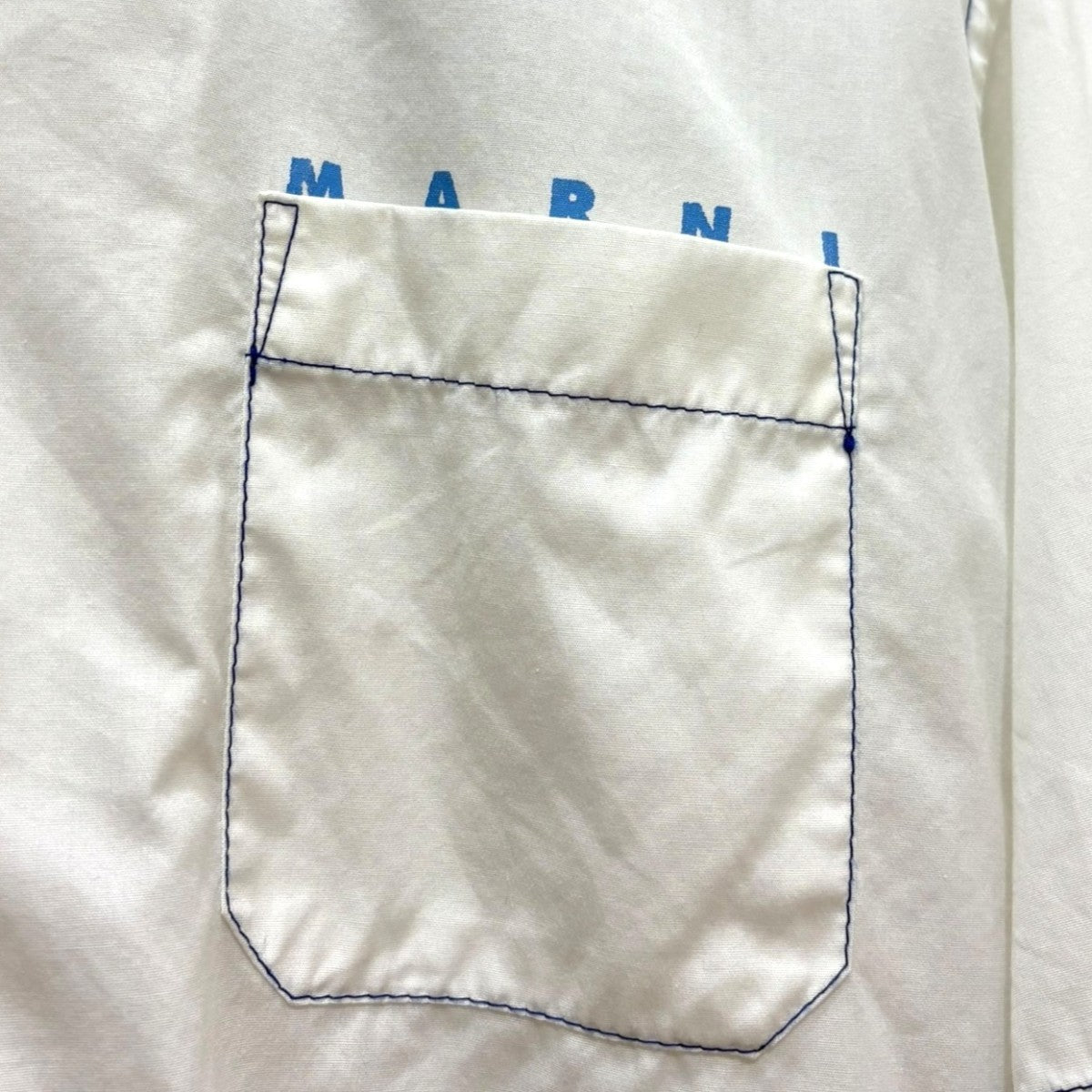 MARNI(マルニ) コットンポプリンオープンカラーS Sロゴシャツ