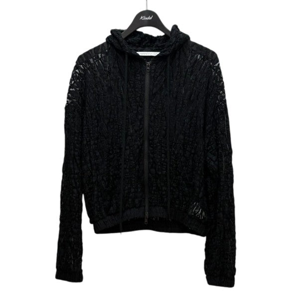 JOHN LAWRENCE SULLIVAN Uneven lace zip-up hoodie 古着・中古-1枚目のアイテム画像