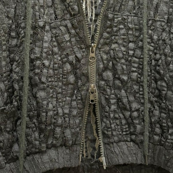 JOHN LAWRENCE SULLIVAN Uneven lace zip-up hoodie 古着・中古-3枚目のアイテム画像