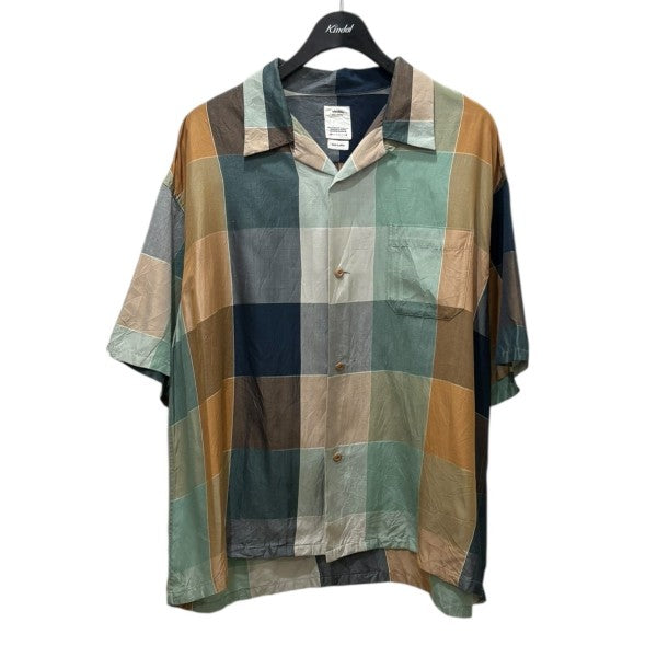 VISVIM HARMON SHIRTS S S CHECK 0122105011015 シルク半袖チェックシャツ 古着・中古-1枚目のアイテム画像