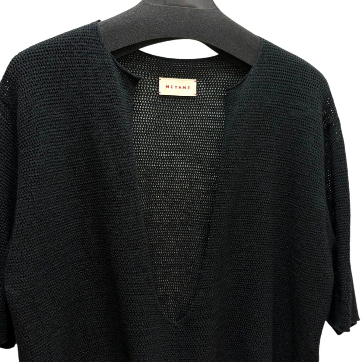 MEYAME メヤメ　LONG SLIT HALF-SLEEVE KNIT LONG SLIT HALF-SLEEVE KNIT – MEYAME