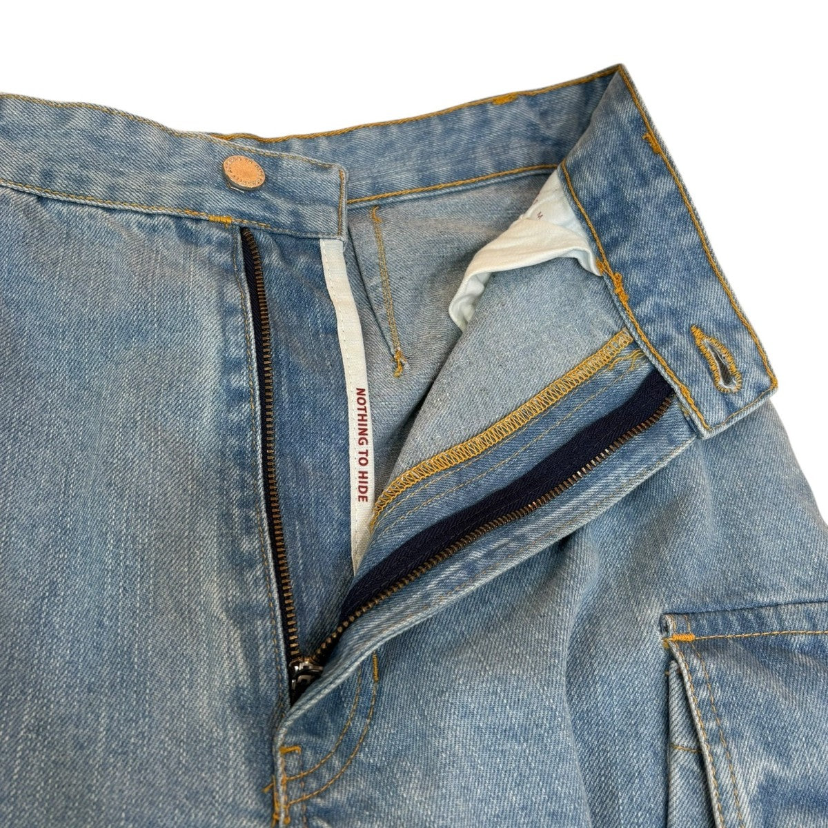 hnst denim cargo pants デニムカーゴパンツ ST042／R004／L001 古着・中古-4枚目のアイテム画像