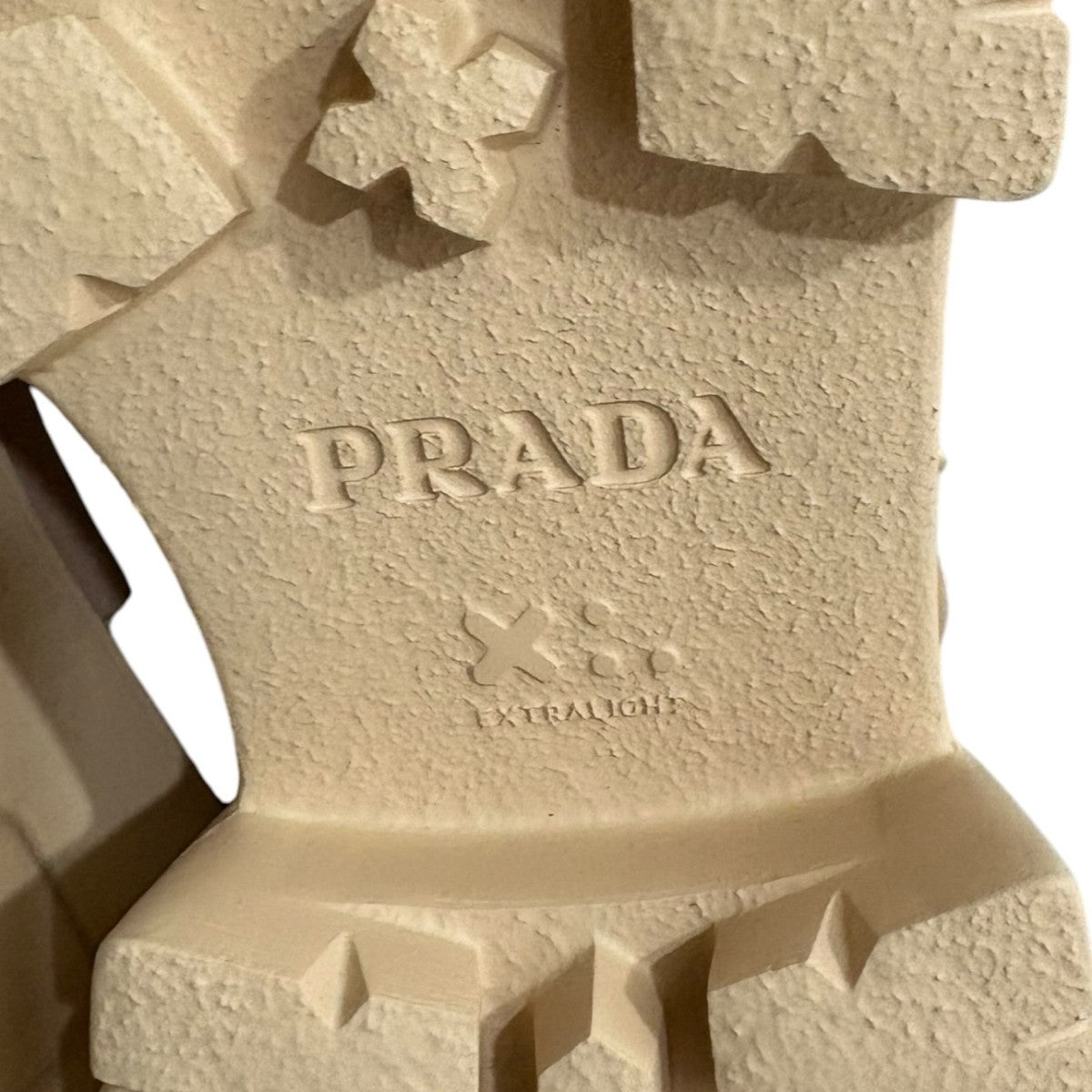 PRADA(プラダ) モノリスクロシェケージサンダル1X38 1X38 ベージュ