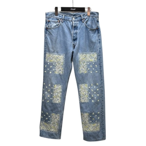 Bandana Embroidery Denim PantsデニムパンツN35-RE01