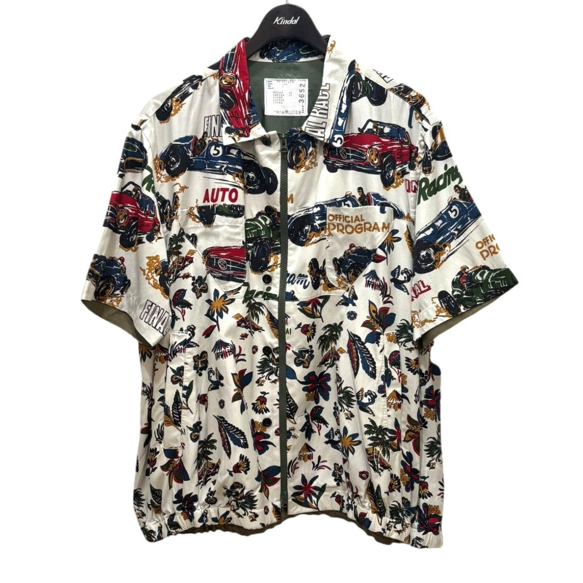 2025SS Car Race  Tropical Print Zip Shirt 半袖ジップシャツ　25-03652M