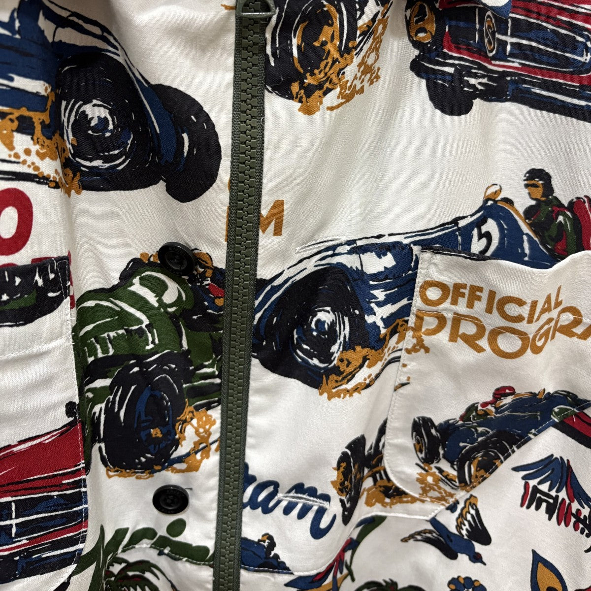 2025SS Car Race  Tropical Print Zip Shirt 半袖ジップシャツ　25-03652M