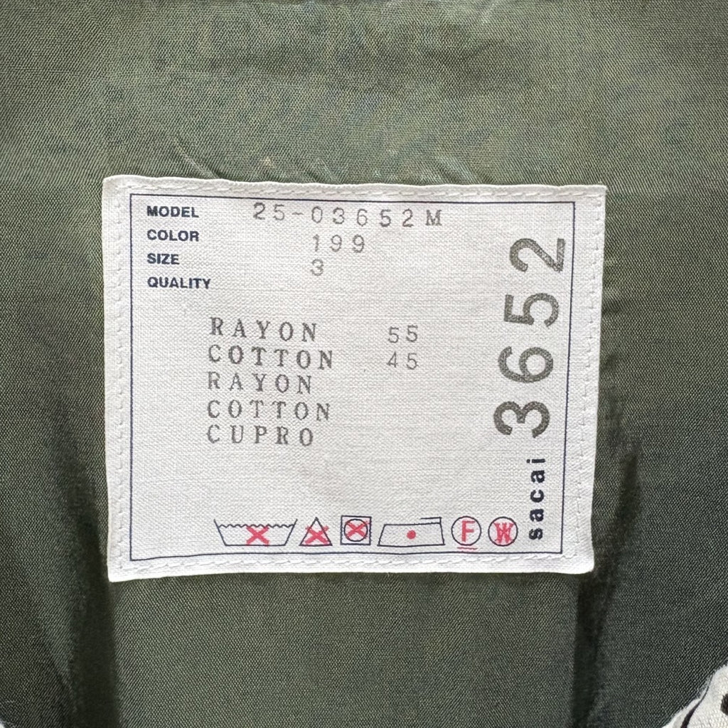sacai(サカイ) 2025SS Car Race Tropical Print Zip Shirt 半袖ジップ 