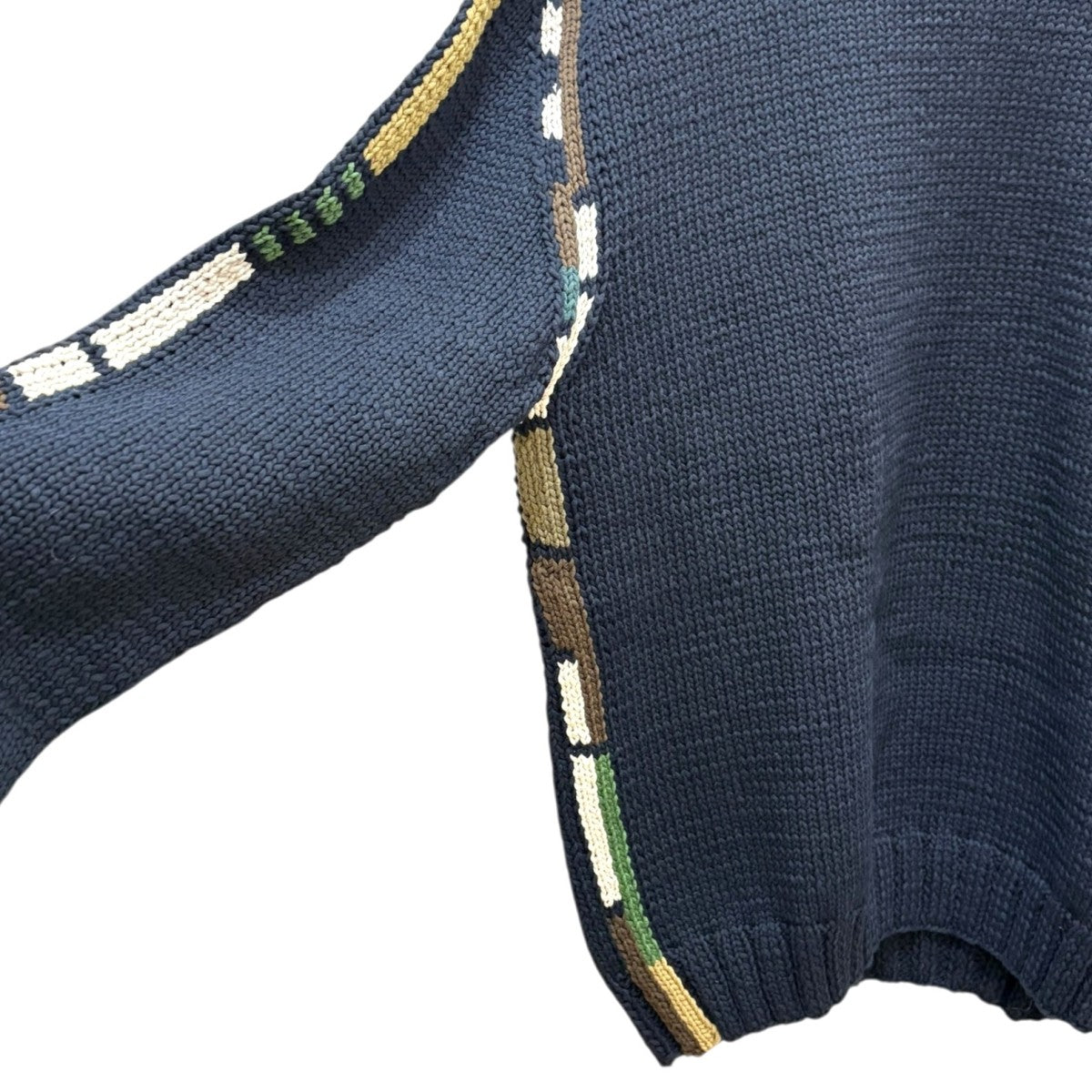 P*s様 CASEY-CASEYオリーブグリーン ニットセーター 袖かのこニットプルオーバー/Green Parks（グリーン パークス