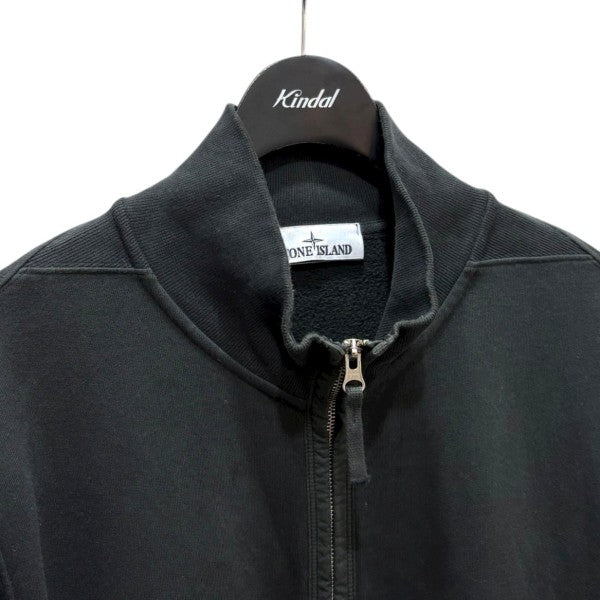 STONE  ブラック スウェットジャケット STONE ISLAND(ストーンアイランド) ジップアップスウェットジャケット