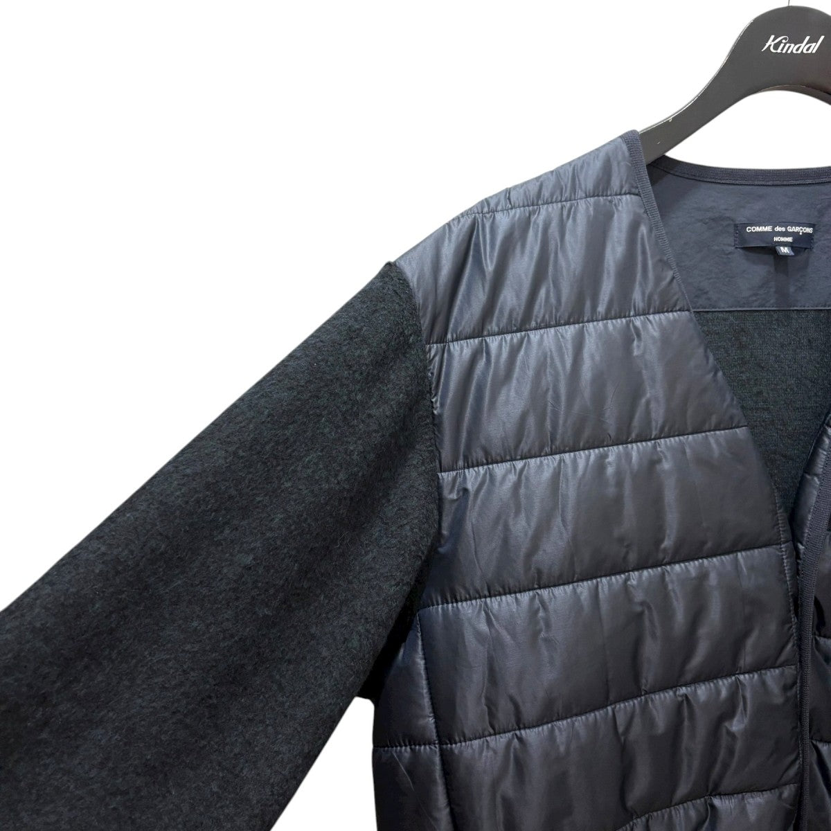COMME des GARCONS HOMME WOOL PILE × NYLON RIP CROSS QUILT JK HN-T022 AD2024 古着・中古-3枚目のアイテム画像