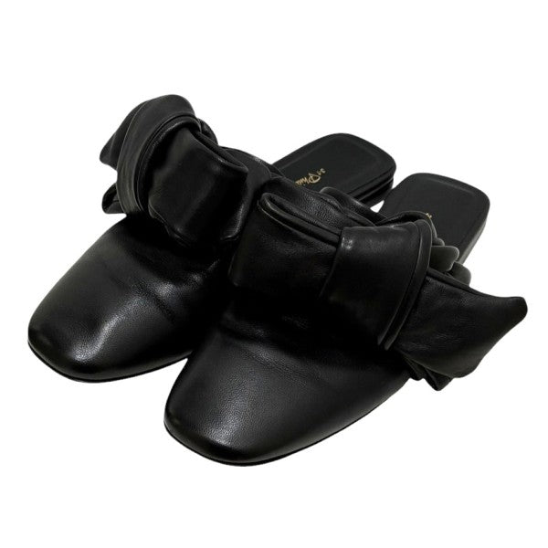 3．1 phillip lim ブラックリボンレザーミュール 古着・中古-1枚目のアイテム画像