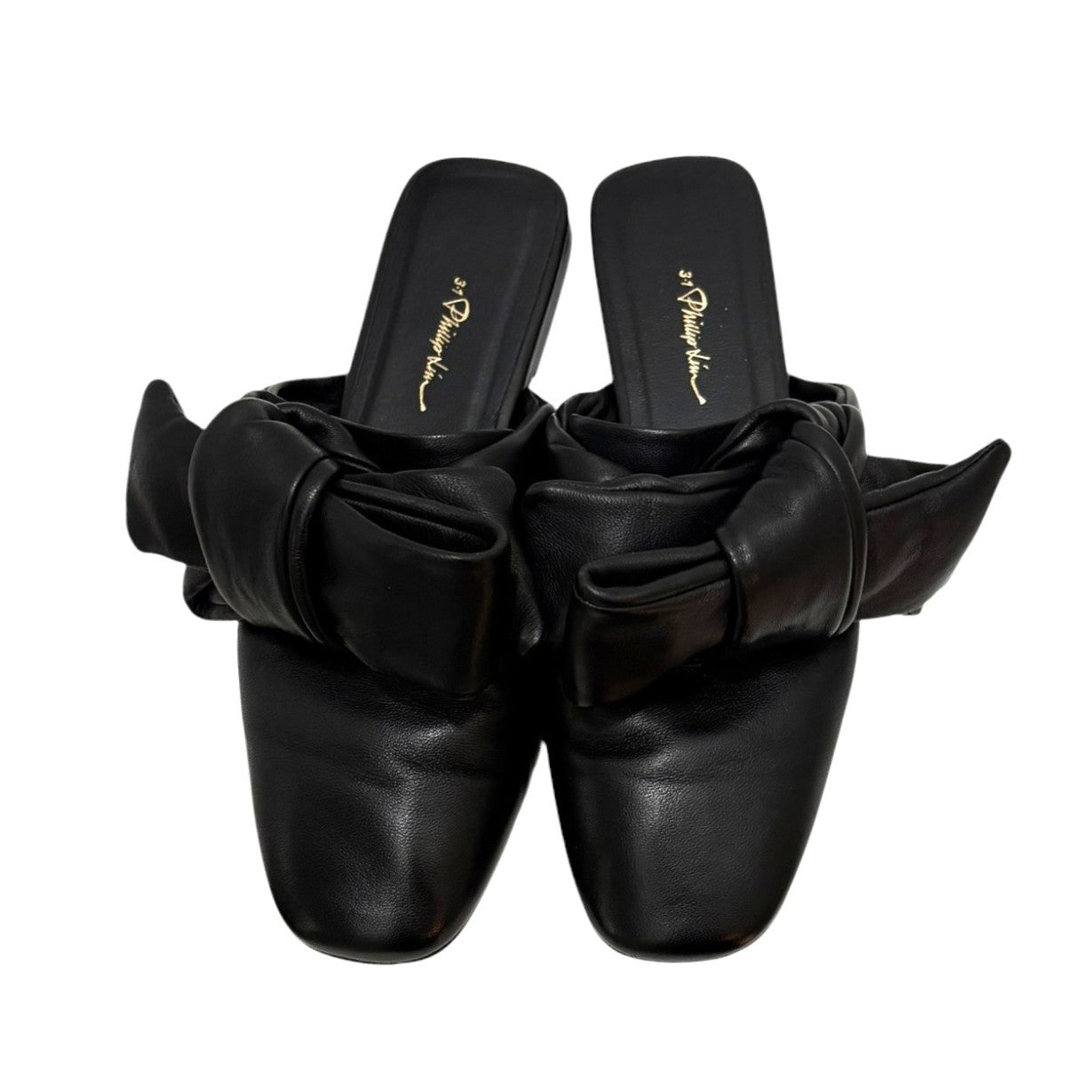 3．1 phillip lim ブラックリボンレザーミュール 古着・中古-2枚目のアイテム画像