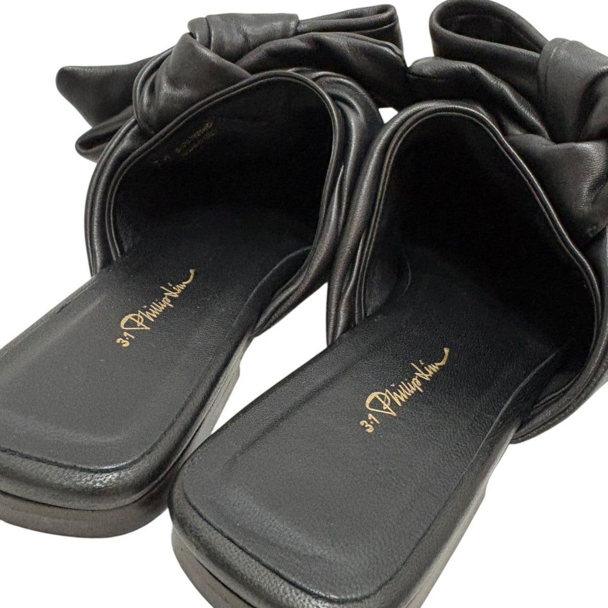 3．1 phillip lim ブラックリボンレザーミュール 古着・中古-6枚目のアイテム画像