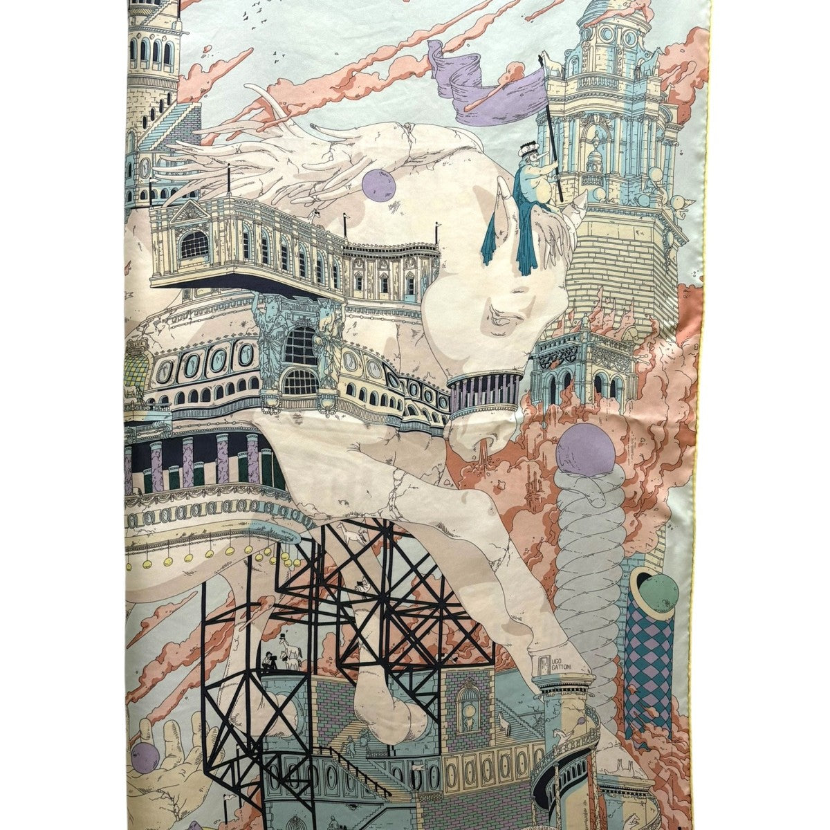 HERMES カレ90 Hippopolis Ugo Gattoni イポポリス スカーフ 古着・中古-3枚目のアイテム画像