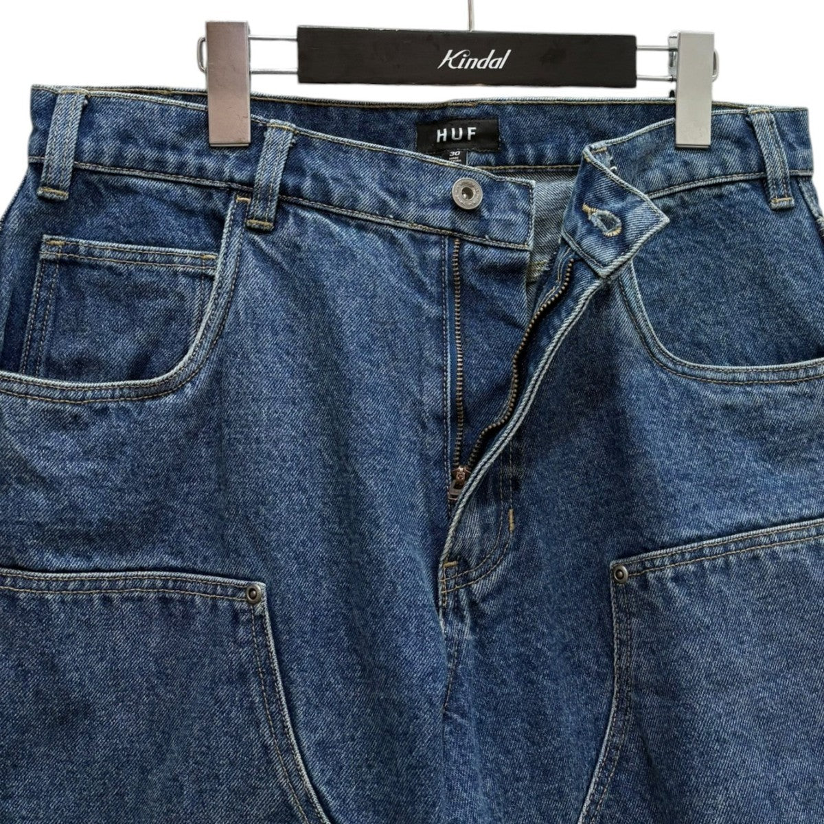 HUF(ハフ) CLASSIC H DOUBLE KNEE DENIM SHORT デニムショートパンツ