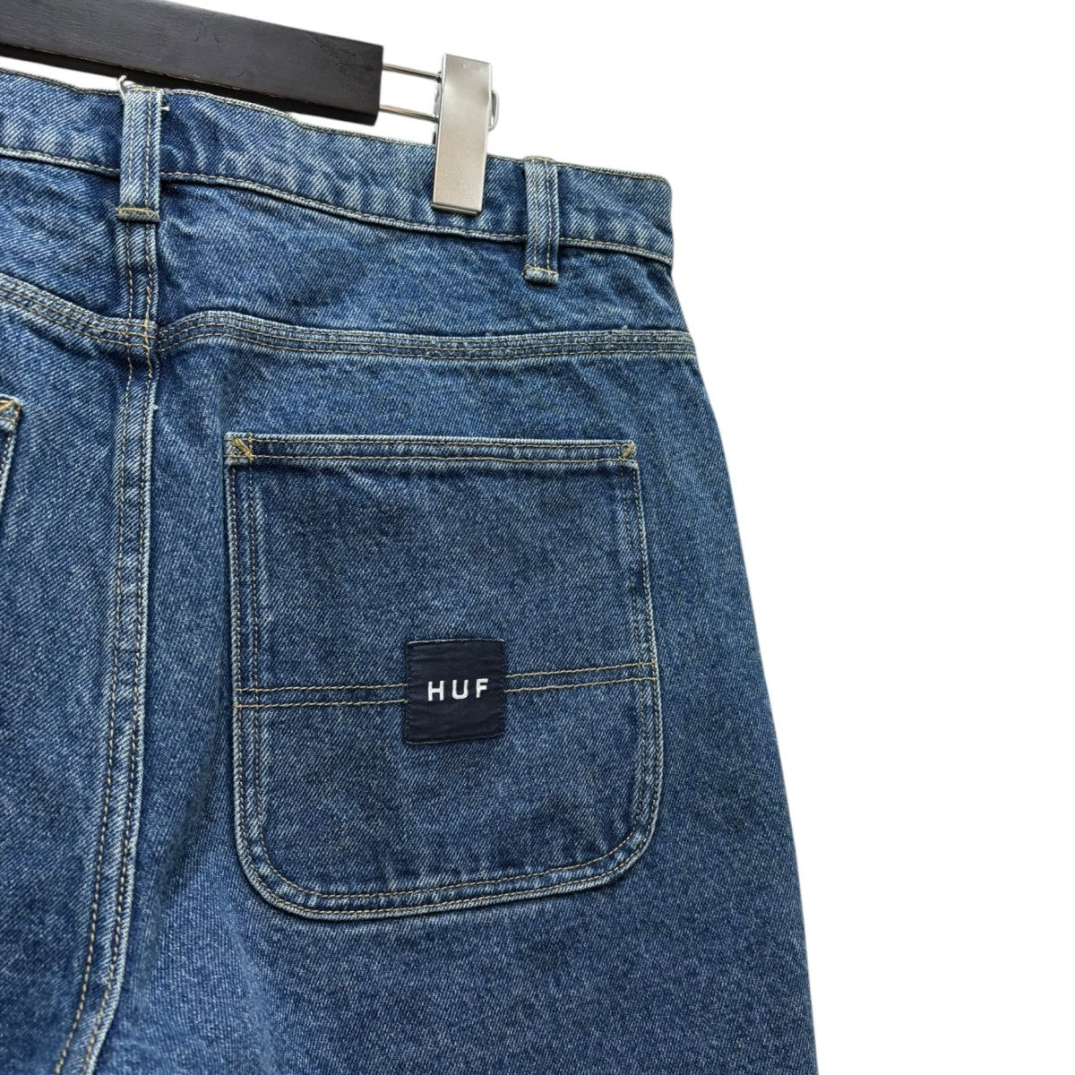 HUF CLASSIC H DOUBLE KNEE DENIM SHORT デニムショートパンツ SU25 PT00359 古着・中古-5枚目のアイテム画像