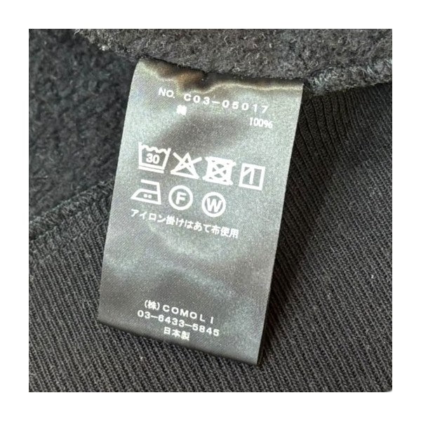 COMOLI(コモリ) 25AWコットン裏毛 パーカC03-05017 C03-05017 ブラック