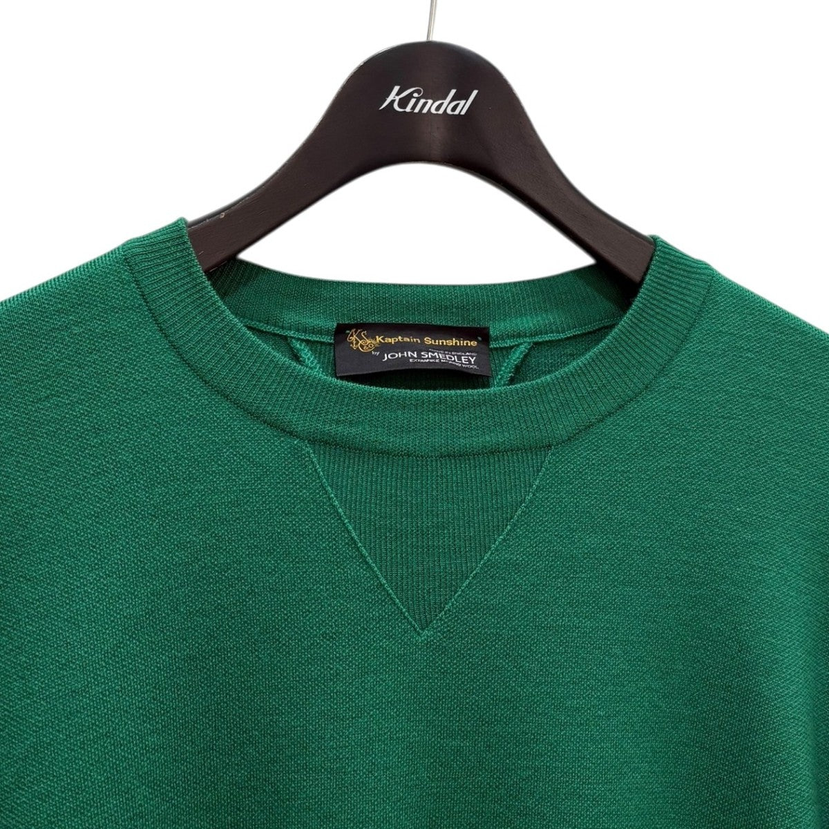 KAPTAIN SUNSHINE×JOHN SMEDLEY 1980 Double V Pullover グリーン