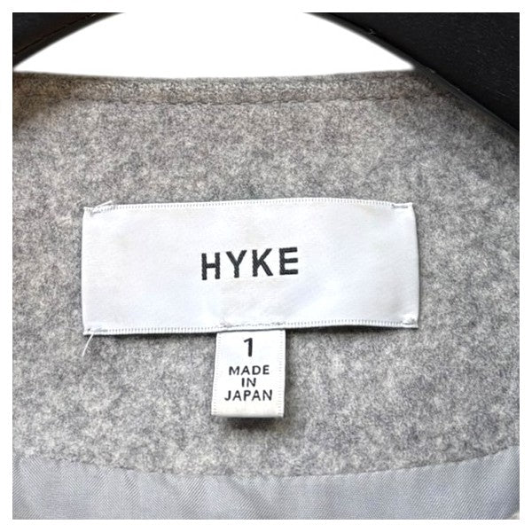 HYKE wool riders coat 172-17121 022 ノーカラーコート 古着・中古-3枚目のアイテム画像