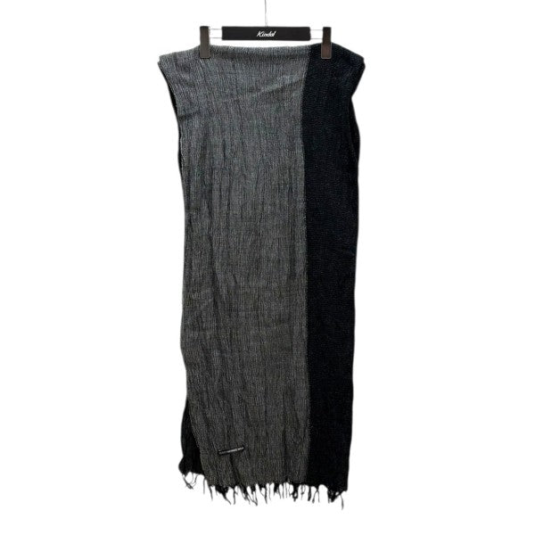 ISSEY MIYAKE MEN(イッセイミヤケメン) シワ加工ストール グレーx