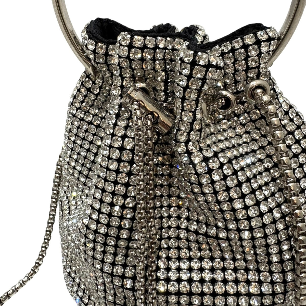 Loulou Willoughby(ルルウィルビー) ビジュー巾着ショルダー グリ