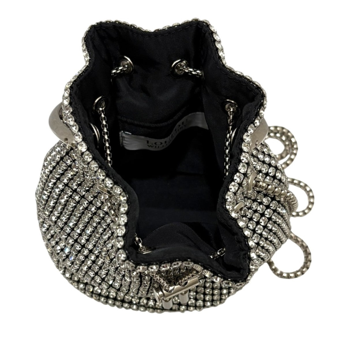 Loulou Willoughby(ルルウィルビー) ビジュー巾着ショルダー グリ