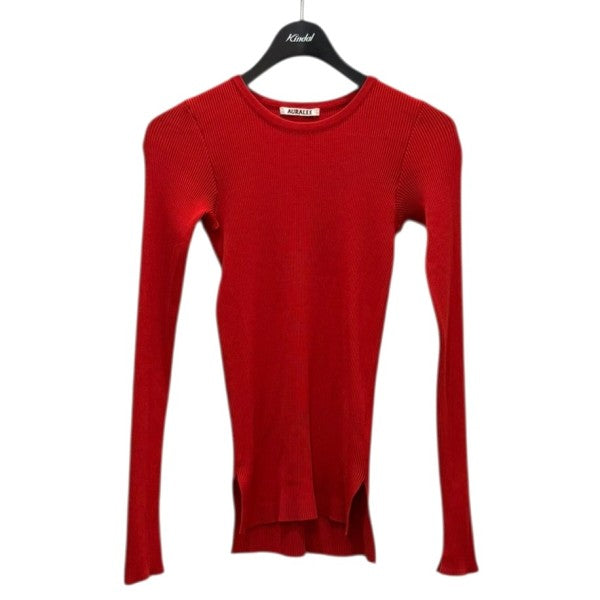 AURALEE SUPER FINE WOOL HIGH GAUGE RIB KNIT P OA24AP04HW