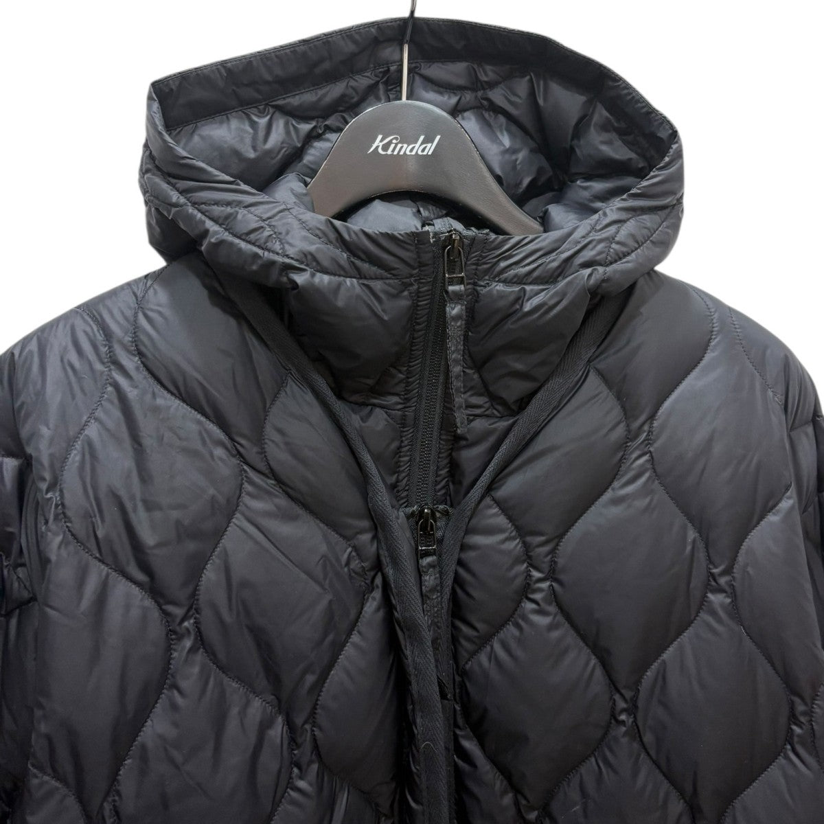 FRAMeWORK×TAION 別注フードビブス付ダウンダウンジャケット ブラック