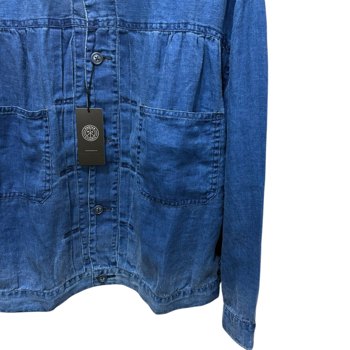 Porter Classic INDIGO LINEN SHORT JACKET BLUEPC021331100400002 古着・中古-4枚目のアイテム画像